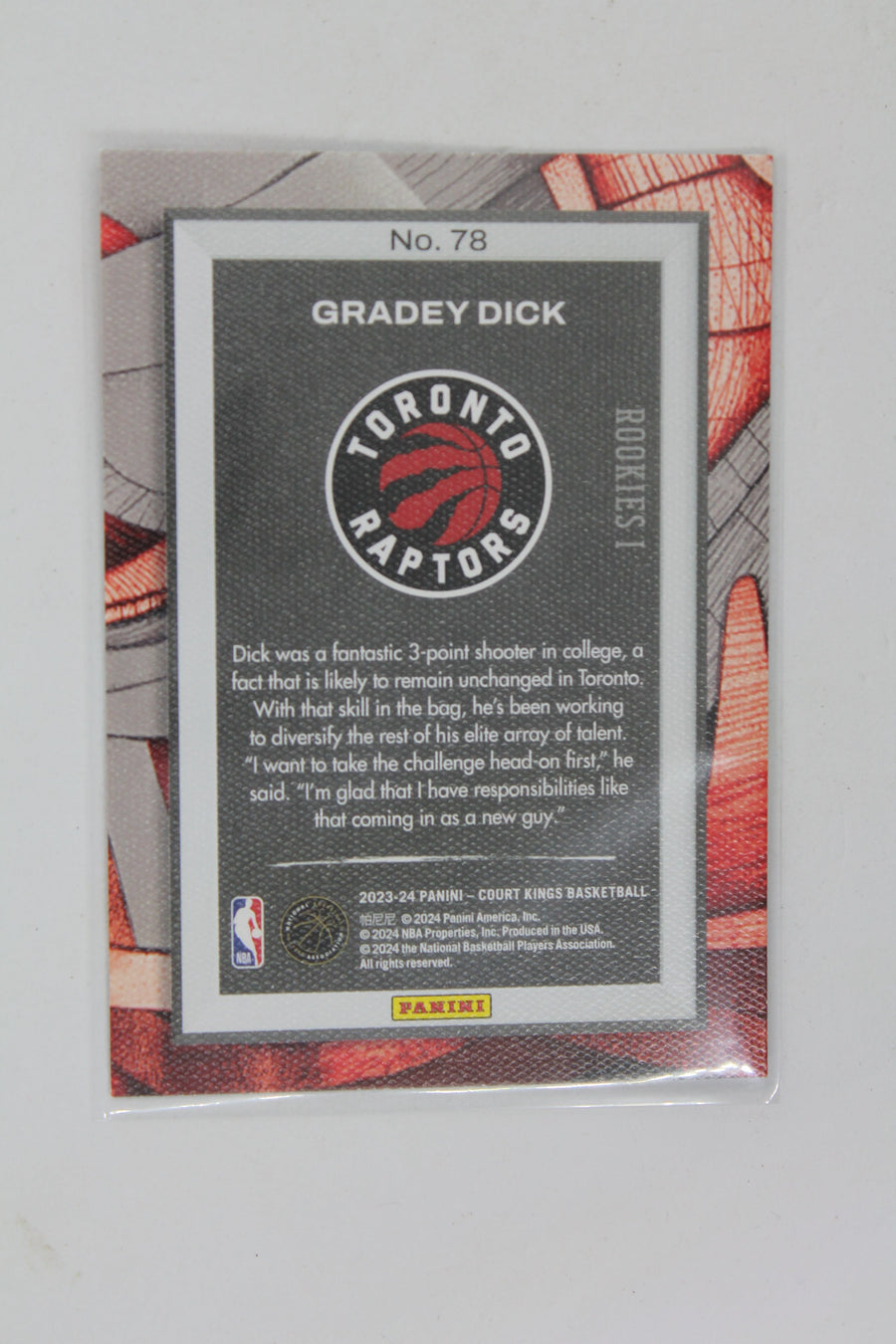 Gradey Dick 2023-24 Panini Court Kings - Rookies I - Rookie Card