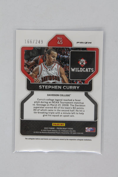 Stephen Curry 2022-23 Panini Prizm Draft Picks - Blue Wave Prizm  #166/249