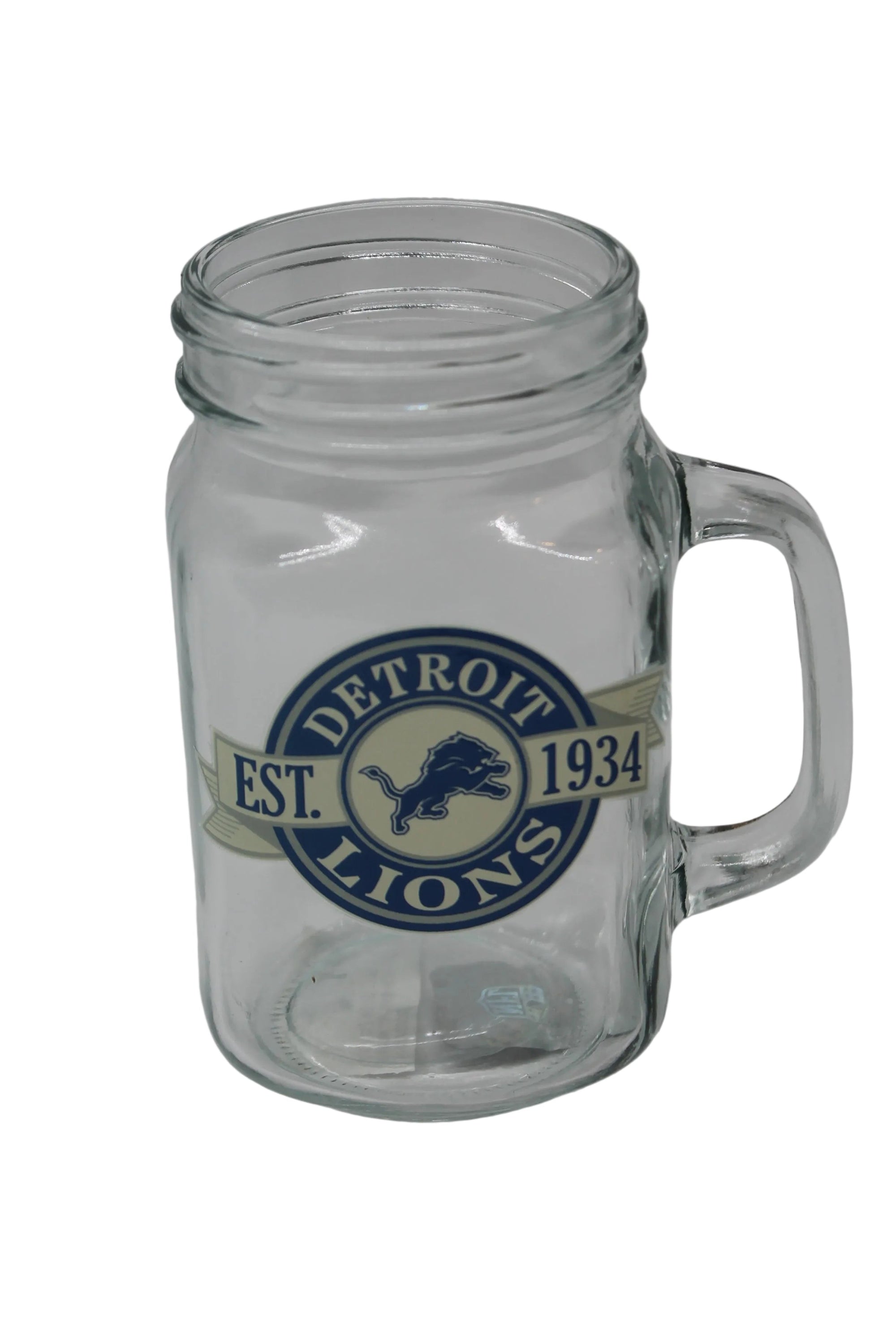 NFL Detroit Lions Banner Design Mason Jar Glass