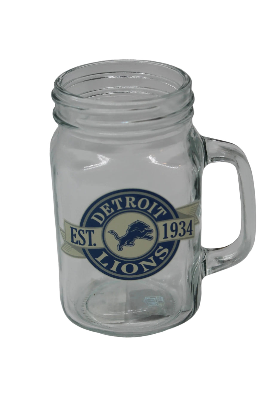 NFL Detroit Lions Banner Design Mason Jar Glass