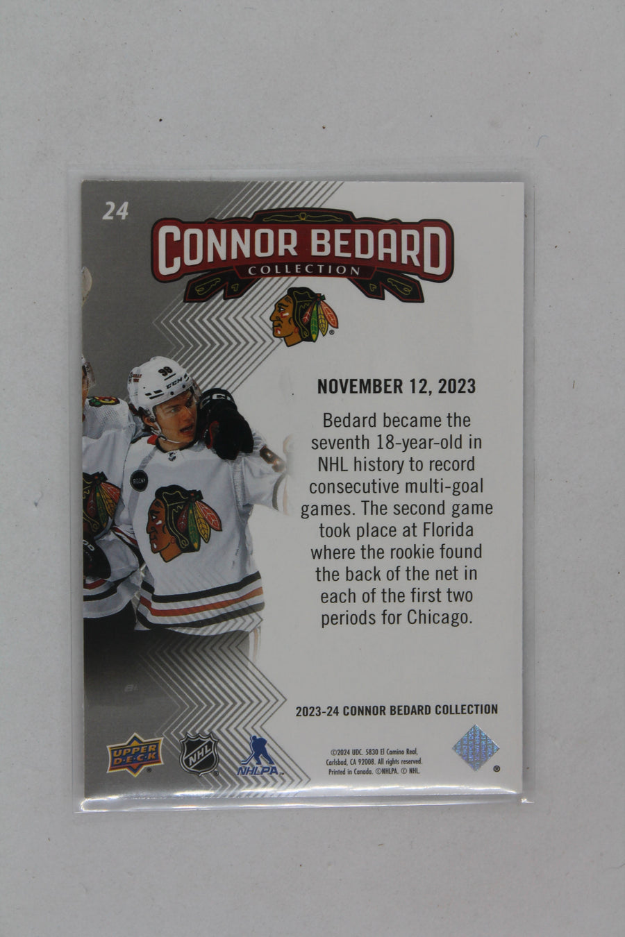 Connor Bedard 2023-24 Upper Deck Connor Bedard Collection - #24 - Rookie Year