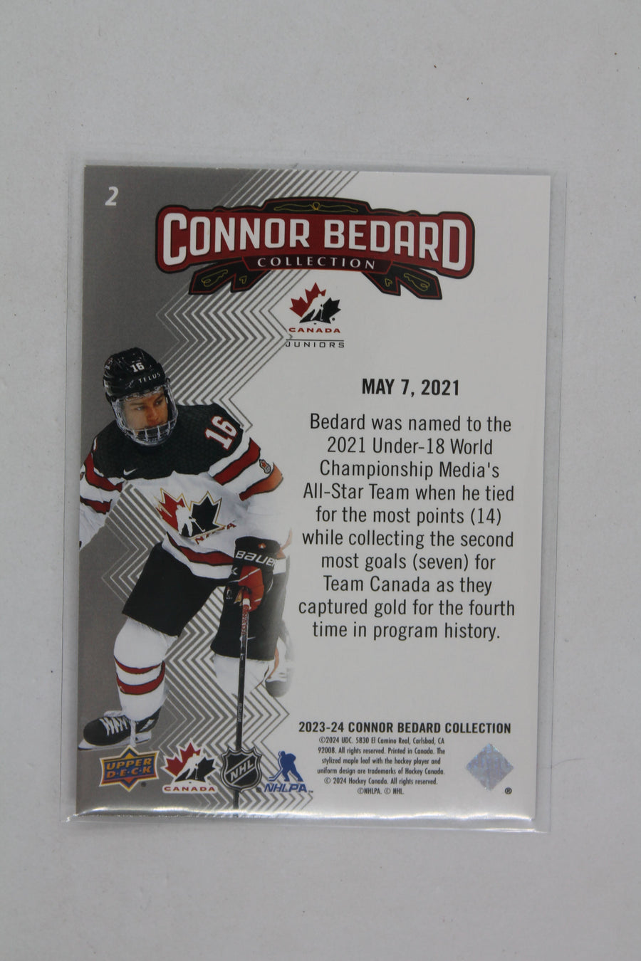 Connor Bedard 2023-24 Upper Deck Connor Bedard Collection - #2 - Rookie Year