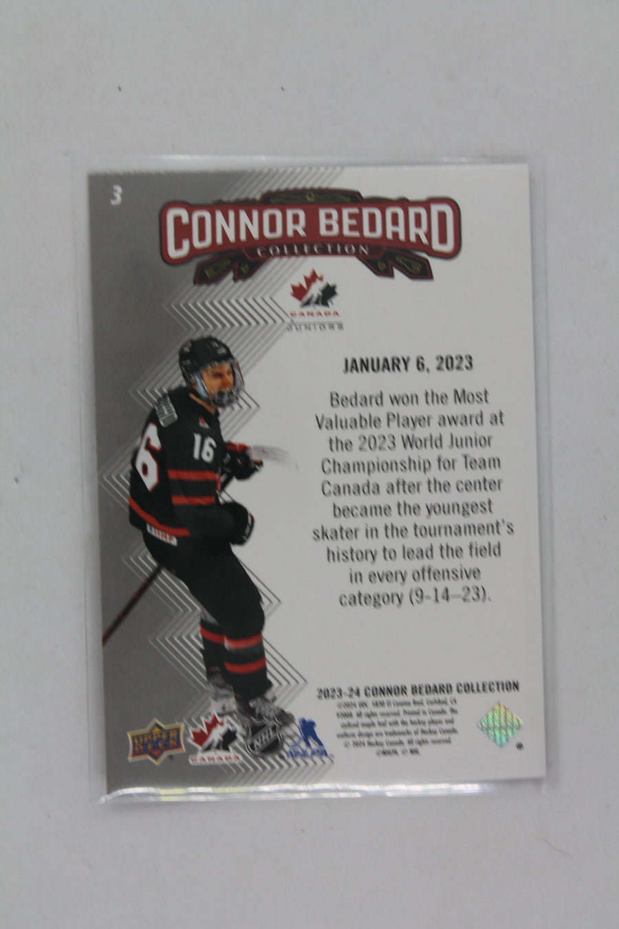 Connor Bedard 2023-24 Upper Deck Connor Bedard Collection - #3 - Rookie Year