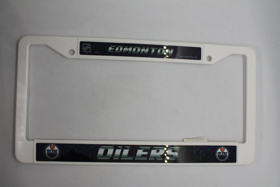 NHL Edmonton Oilers License Plate Frame (White)