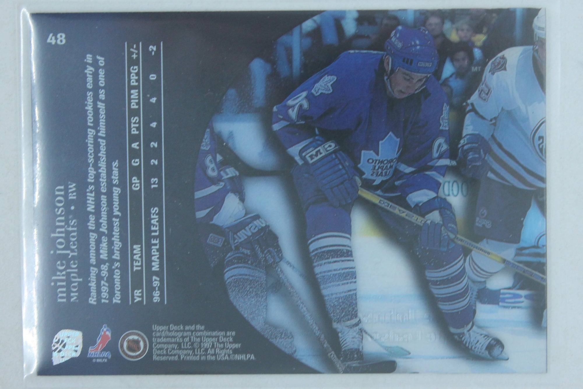 Mike Johnson 1997-98 Upper Deck Ice Rookie Card
