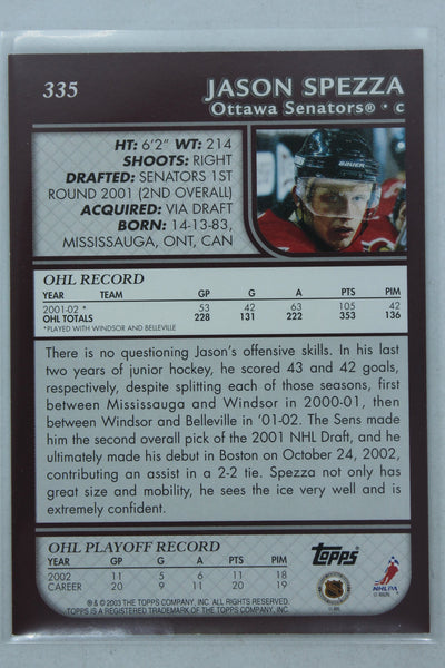 Jason Spezza 2002-03 Topps Rookie Card