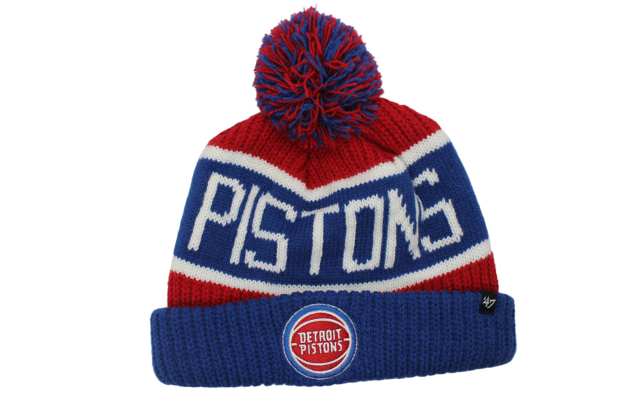 NBA Detroit Pistons '47 Brand Beanie Toque with Cuff and Pom