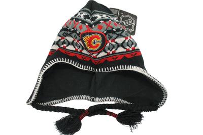 NHL Old Time Hockey Calgary Flames Youth Knit Tassel Toque