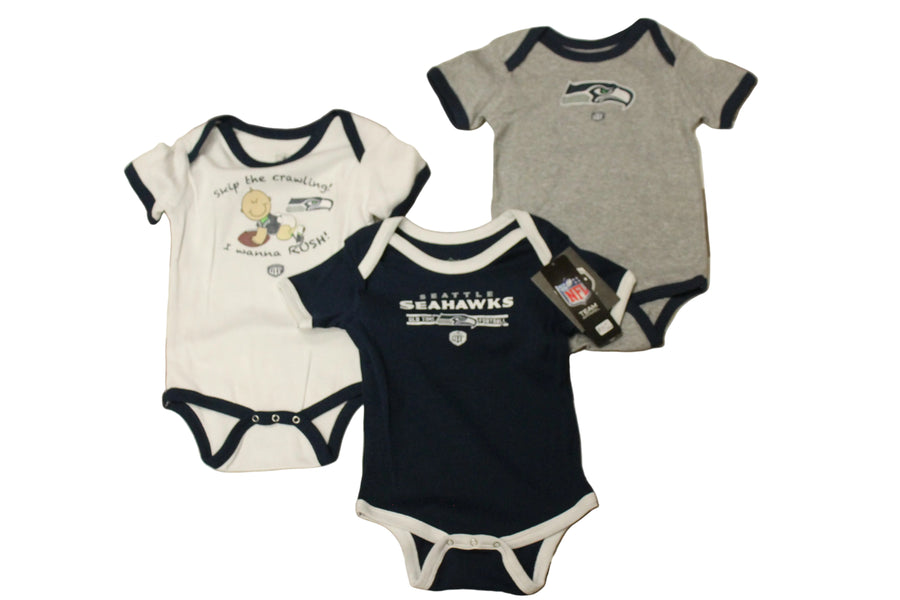 NFL Seattle Seahawks Old Time Football Infant 3pc Bodysuit Set