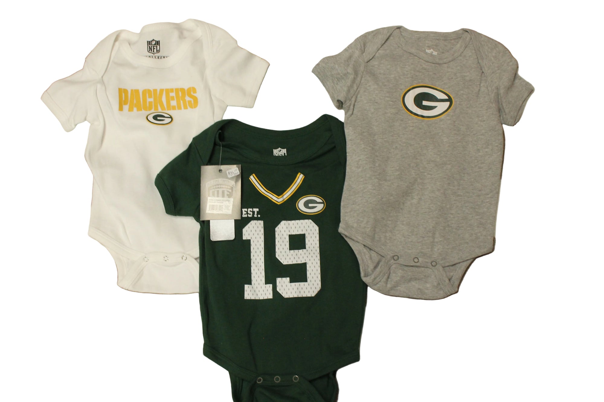 NFL Green Bay Packers Old Time Football Infant 3pc bodysuit Set