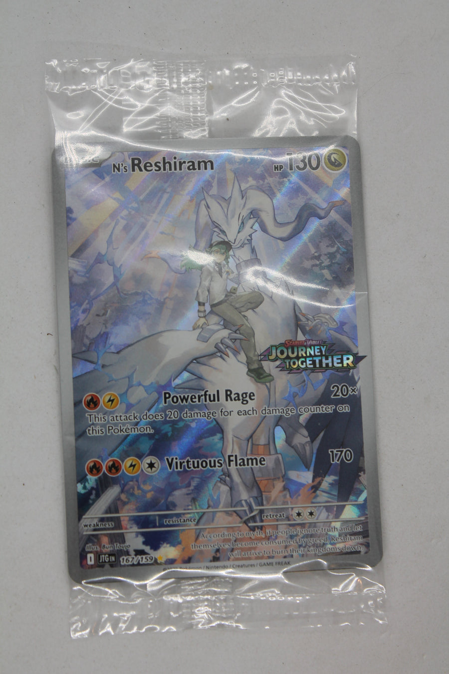 N's Reshiram 167/159 - Journey Together Enhanced Box Topper English (Sealed)