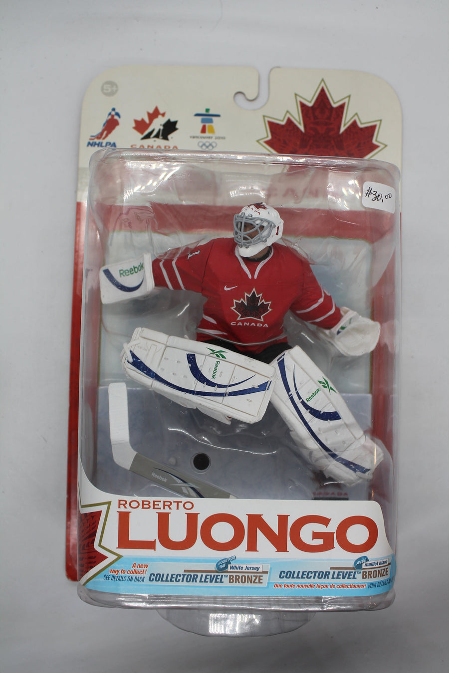 Roberto Luongo Vancouver Canucks McFarlane Toys: Team Canada Red Jersey - Some Cardboard Damage