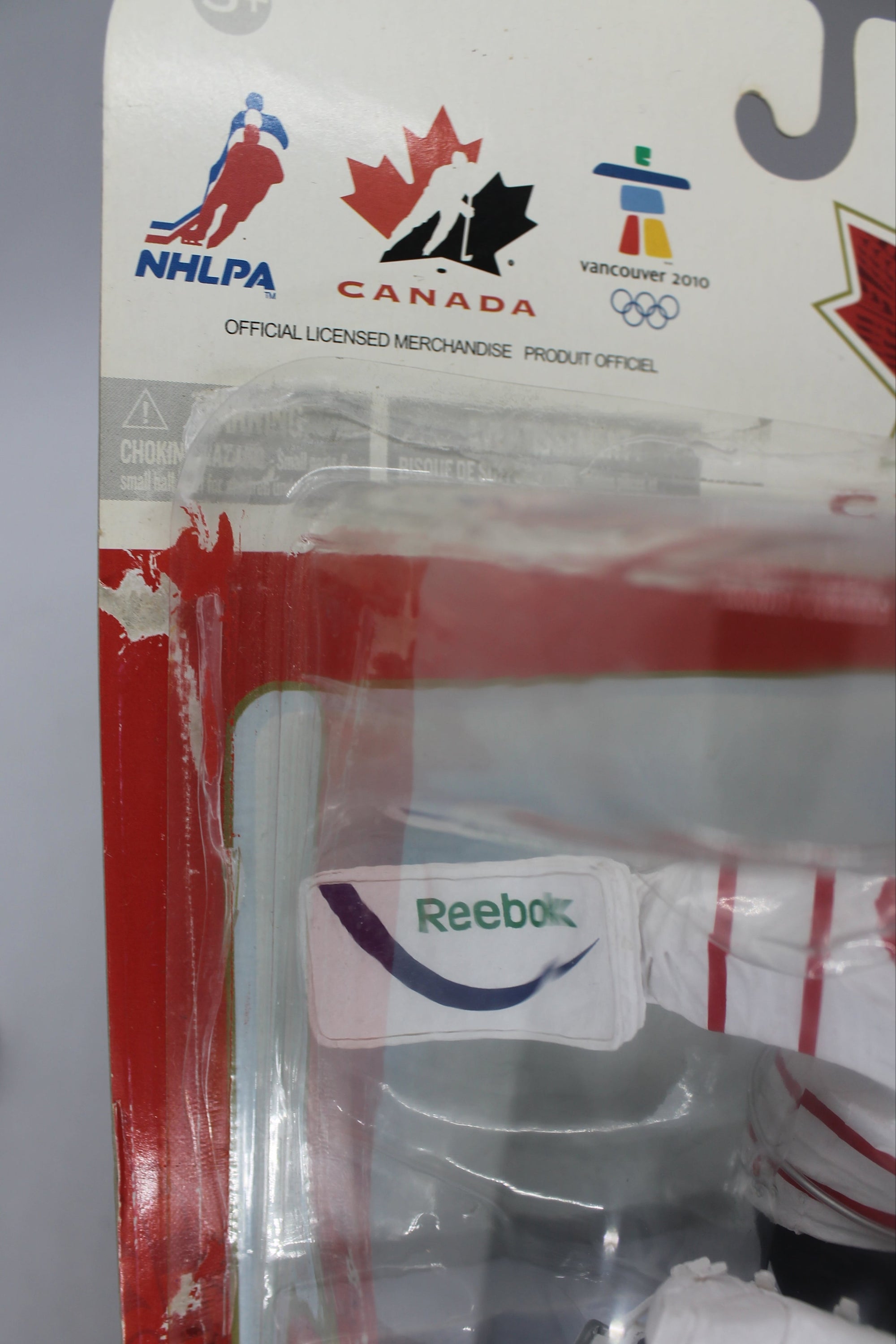 Roberto Luongo Bronze Level McFarlane Toys: Team Canada White Jersey - Cardboard Damage - detached from cardboard