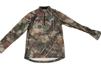 NFL Detroit Lions Men's Majestic Camo 1/4 Zip Long Sleeve Sweater