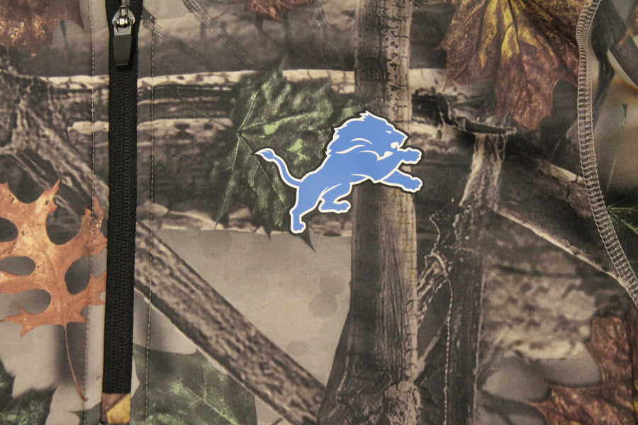 NFL Detroit Lions Men's Majestic Camo 1/4 Zip Long Sleeve Sweater