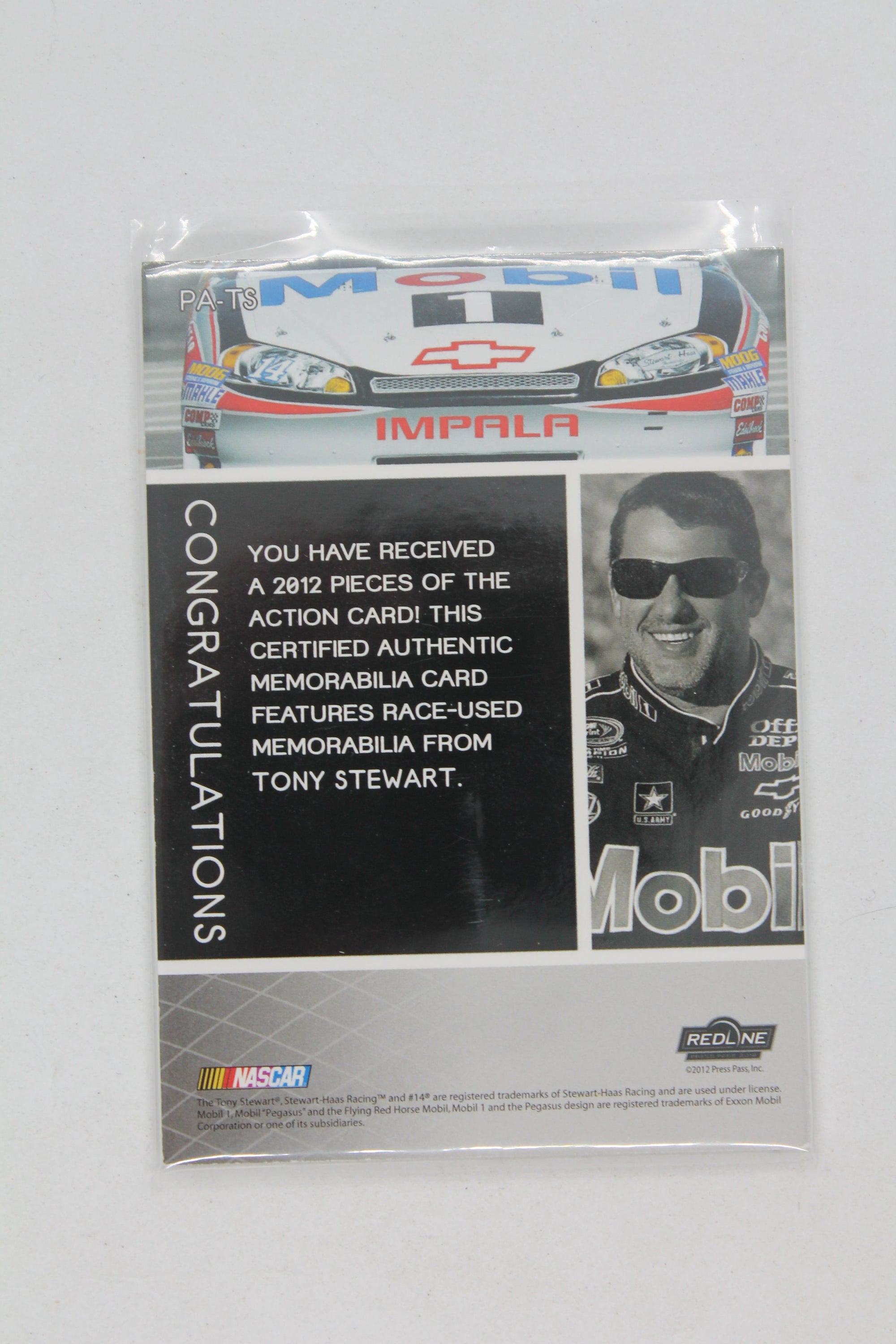 Tony Stewart 2012 Press Pass Redline - Pieces of the Action - #PA-TS #52/75