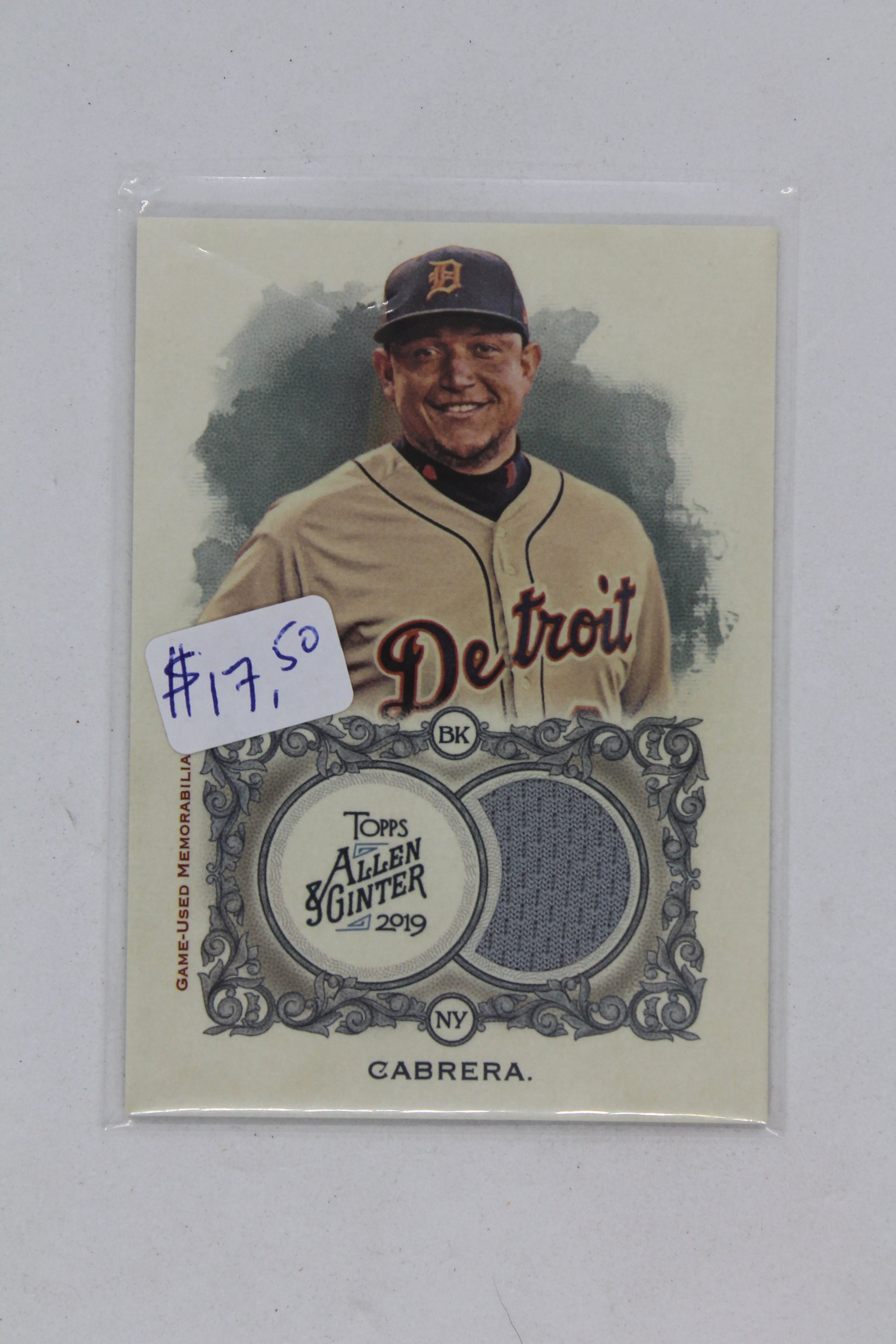 Miguel Cabrera 2019 Topps Allen & Ginter - Relics B #FSRB-MC Jersey Card