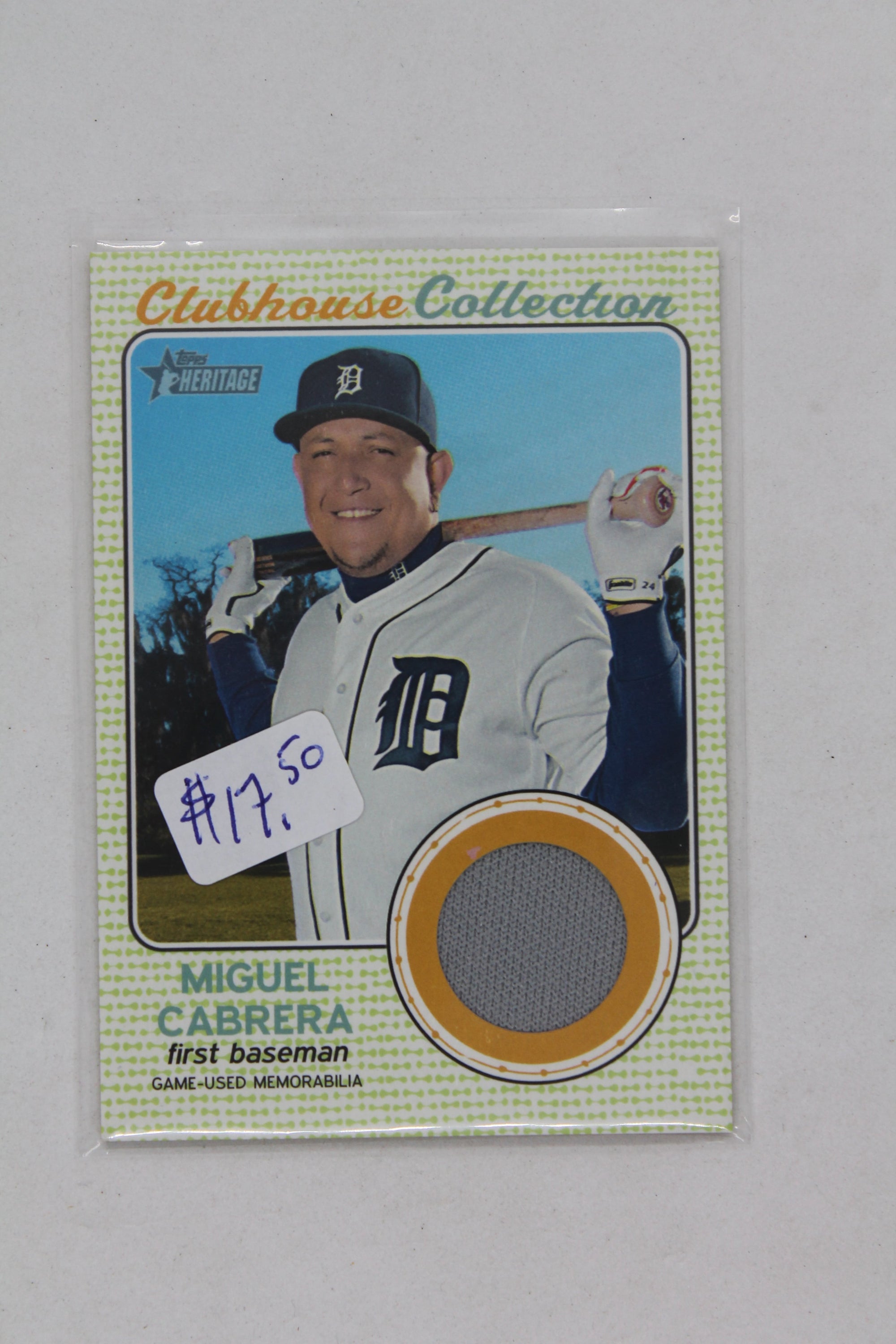 Miguel Cabrera 2017 Topps Heritage - Clubhouse Collection Relics #CCR-MC Jersey Card