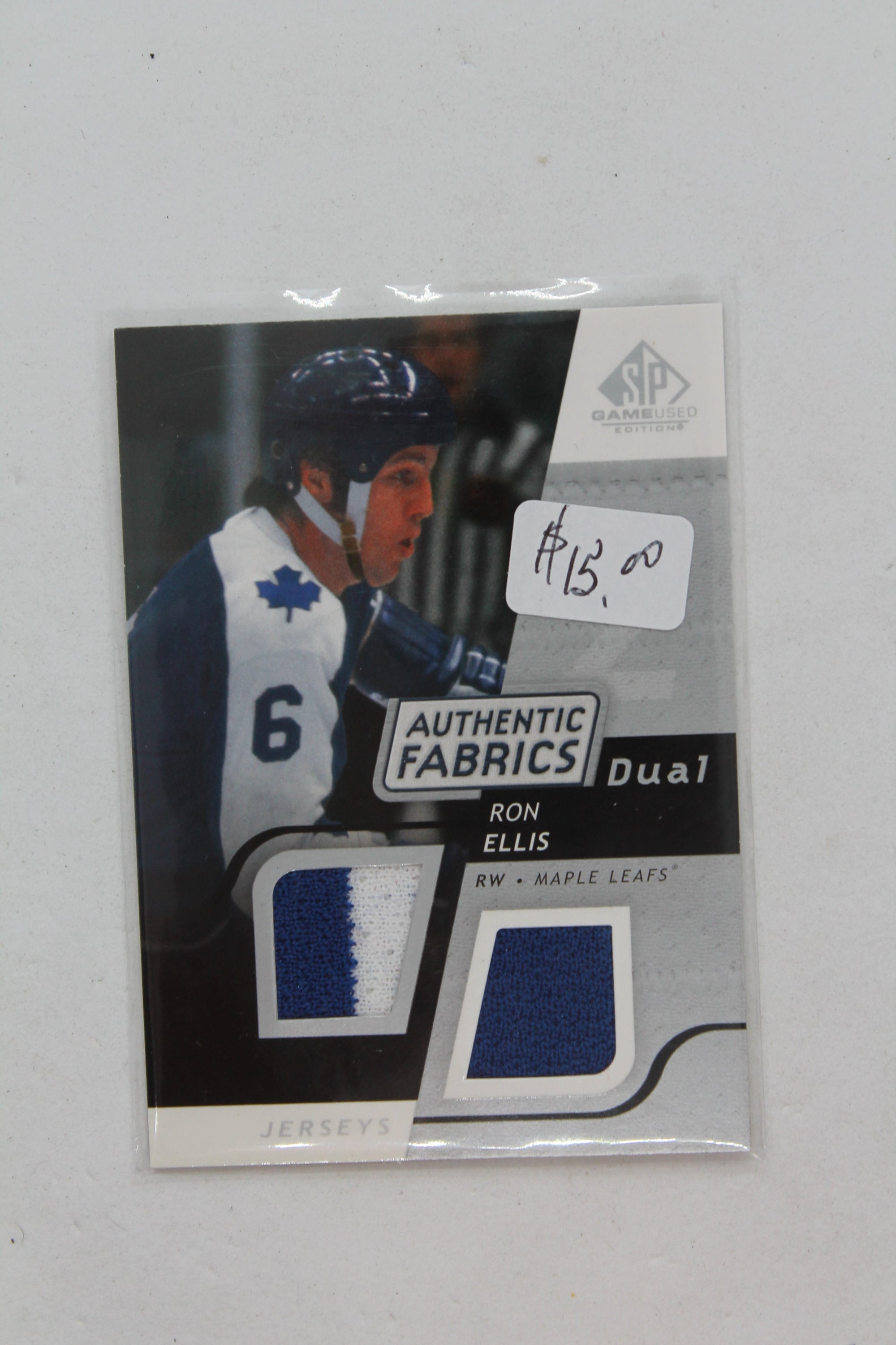 Ron Ellis 2008-09 SP Game Used Edition - Authentic Fabrics Dual #AF-RE Jersey Card - Toronto Maple Leafs