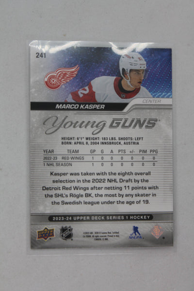 Marco Kasper 2023-24 Upper Deck Outburst Silver Young Guns Rookie Card