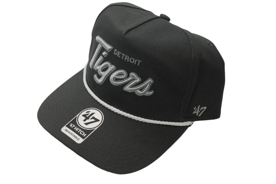 MLB Detroit Tigers '47 Brand Hitch Adjustable Hat with Rope - Grey
