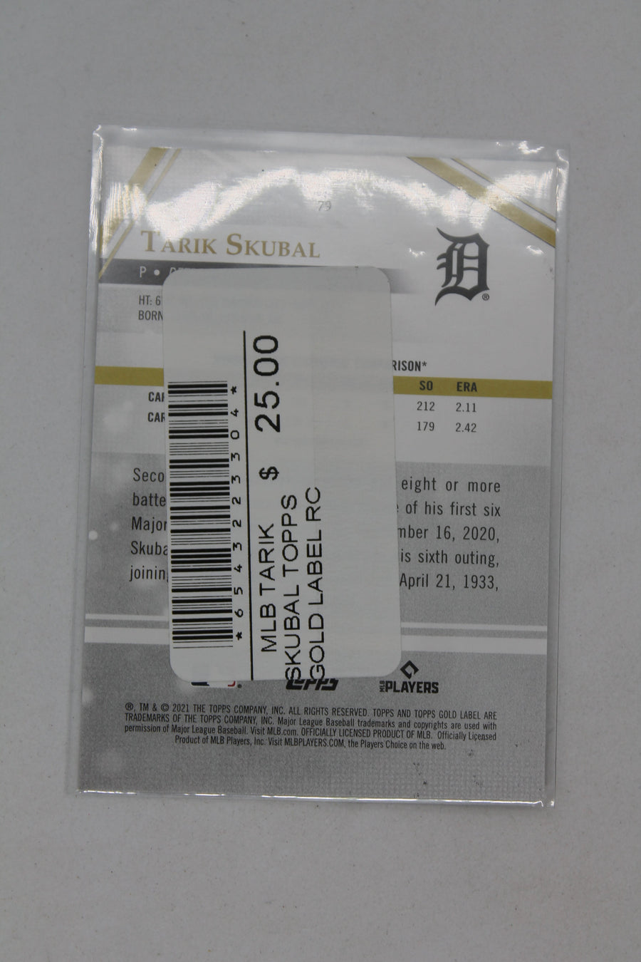 Tarik Skubal 2021 Topps Gold Label Rookie Card