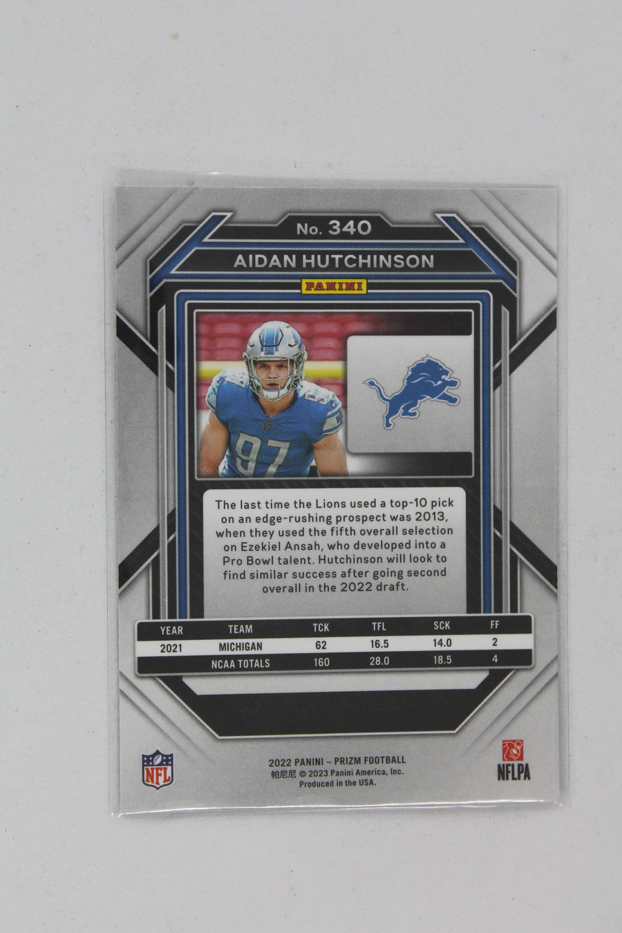 Aidan Hutchinson 2022 Panini Prizm Rookie Card