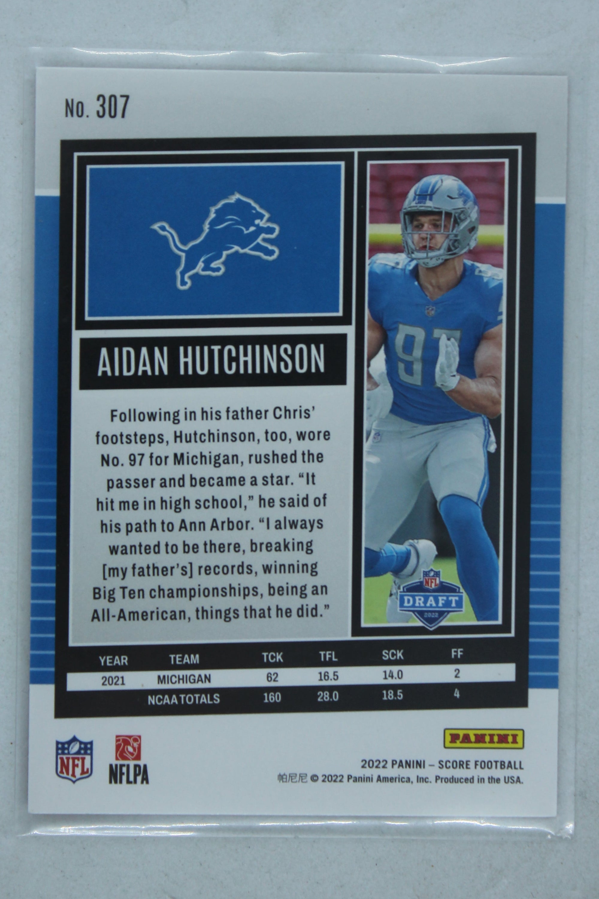Aidan Hutchinson 2022 Score - Rookies Red Rookie Card