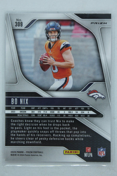 Bo Nix 2024 Prizm Pink Prizm Rookie Card