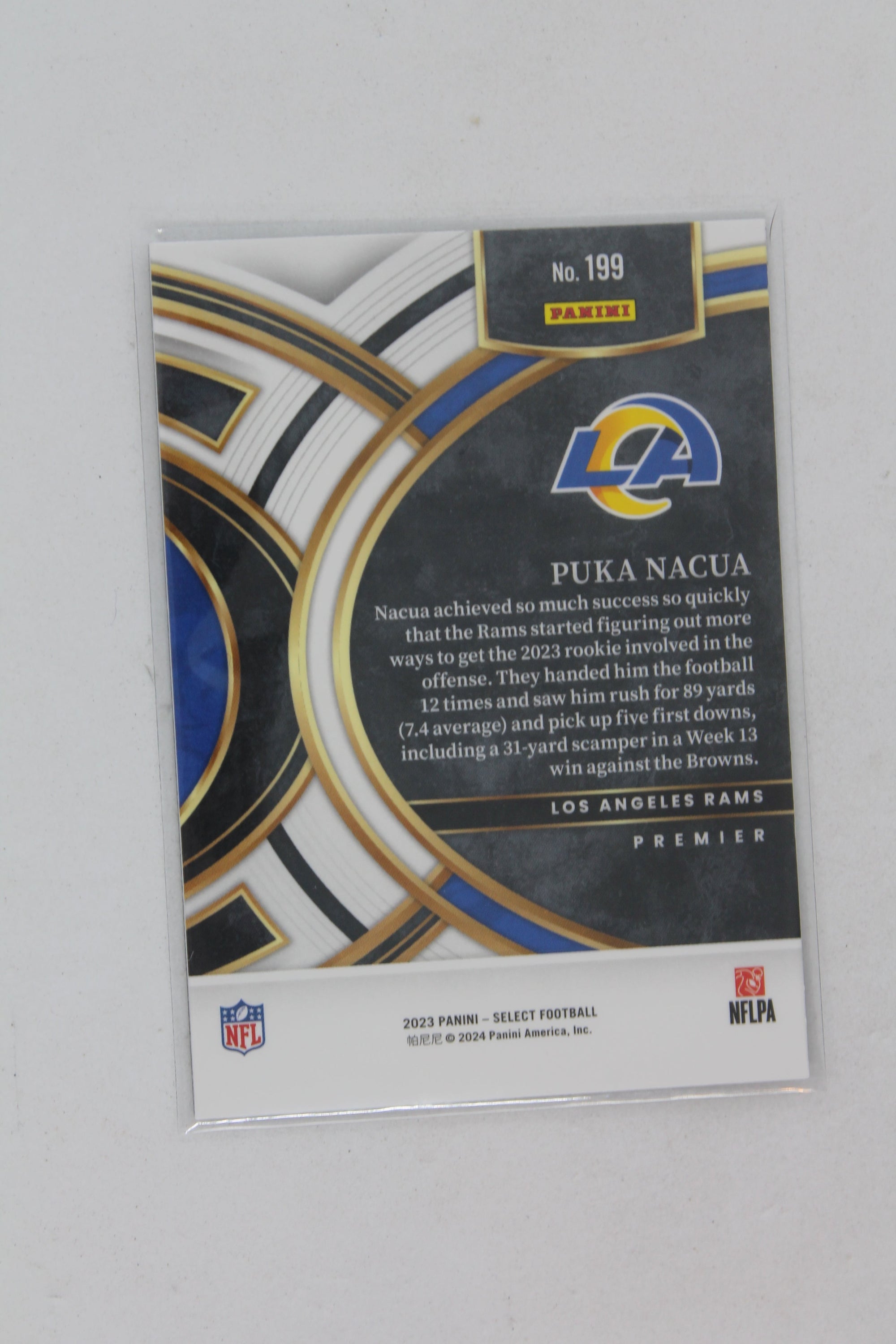 Puka Nacua 2023 Panini Select Premier Level Rookie Card