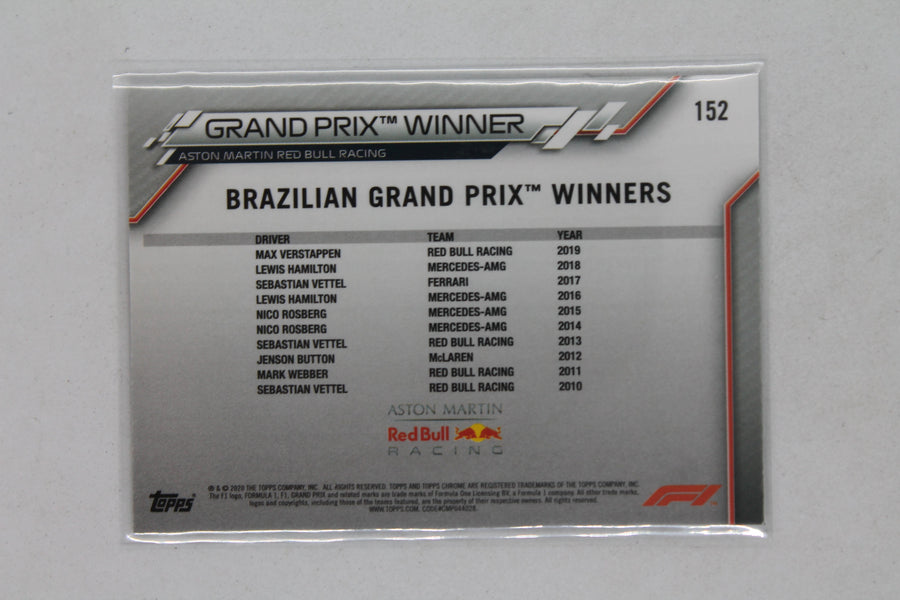 Max Verstappen 2020 Topps Chrome Formula 1 - Grand Prix Winners - Rookie Card - Brazil