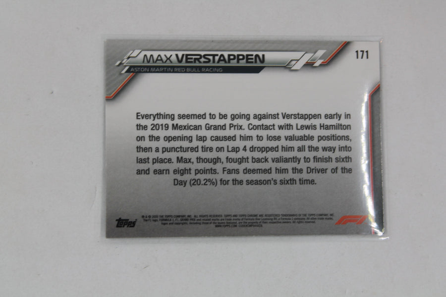 Max Verstappen 2020 Topps Chrome Formula 1 - Grand Prix Driver of the Day - Rookie Card
