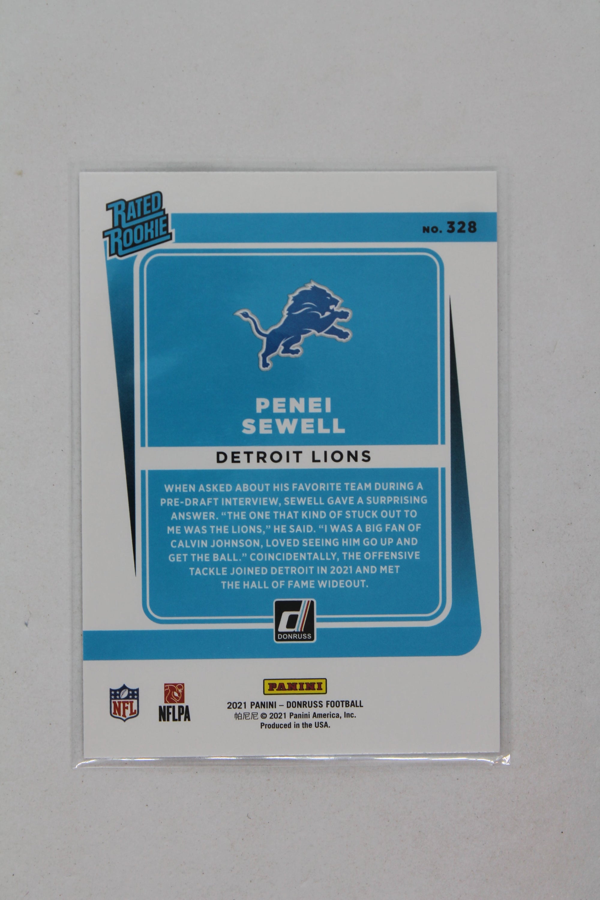Penei Sewell Donruss Rated Rookie Rookie Card