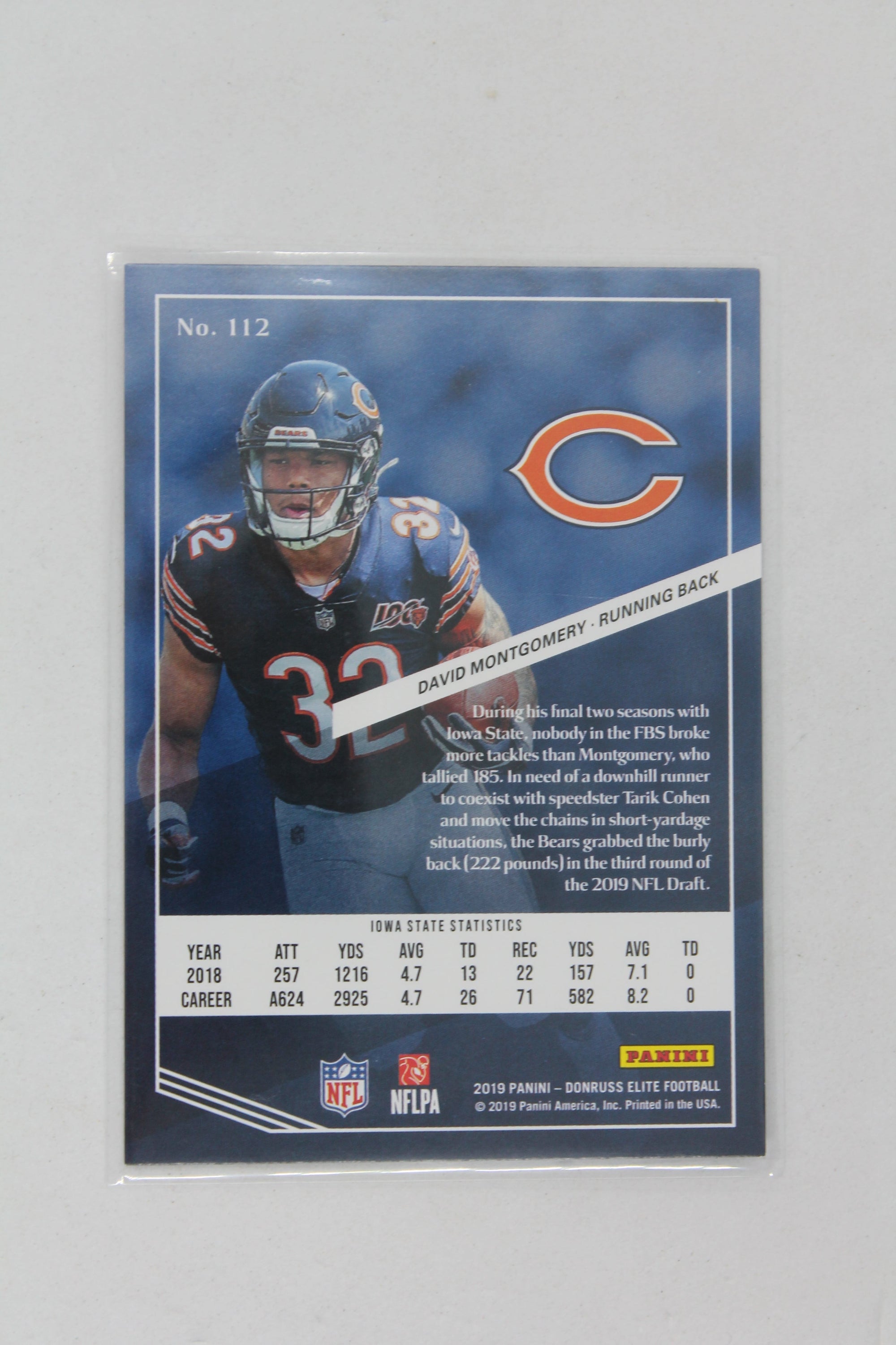 David Montgomery 2019 Panini Donruss Elite - Red Rookies Rookie Card #109/299