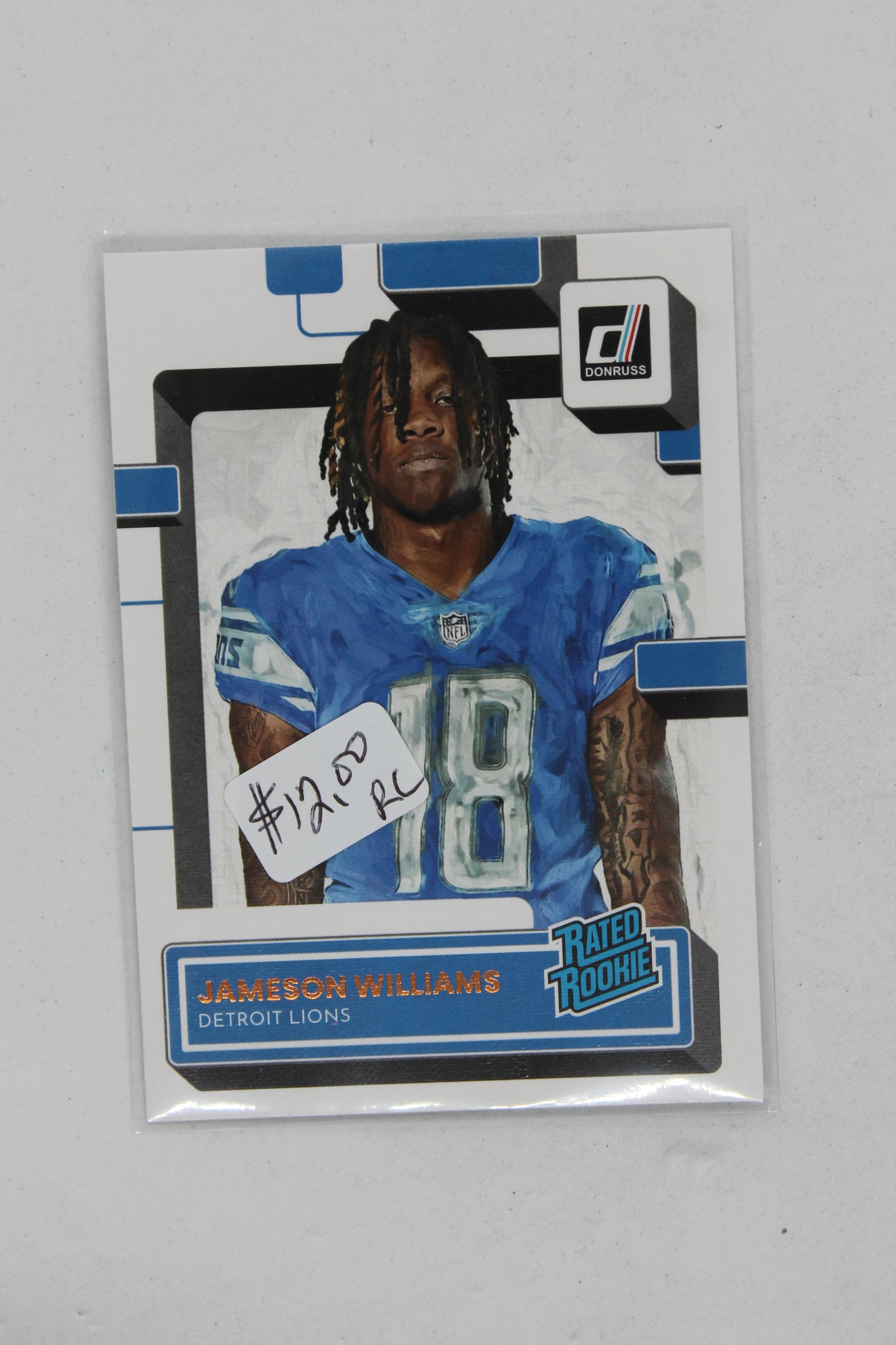 Jameson Williams 2022 Panini Donruss Canvas Portrait Rated Rookie Rookie Card