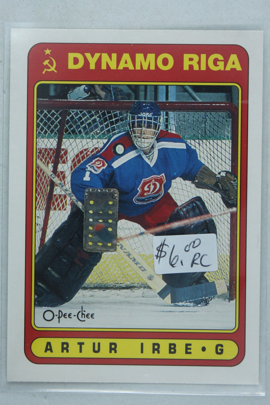 Arturs Irbe 1990-91 O-Pee-Chee Rookie Card (Name Misspelled as Artur)