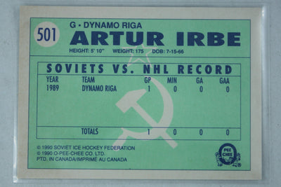 Arturs Irbe 1990-91 O-Pee-Chee Rookie Card (Name Misspelled as Artur)