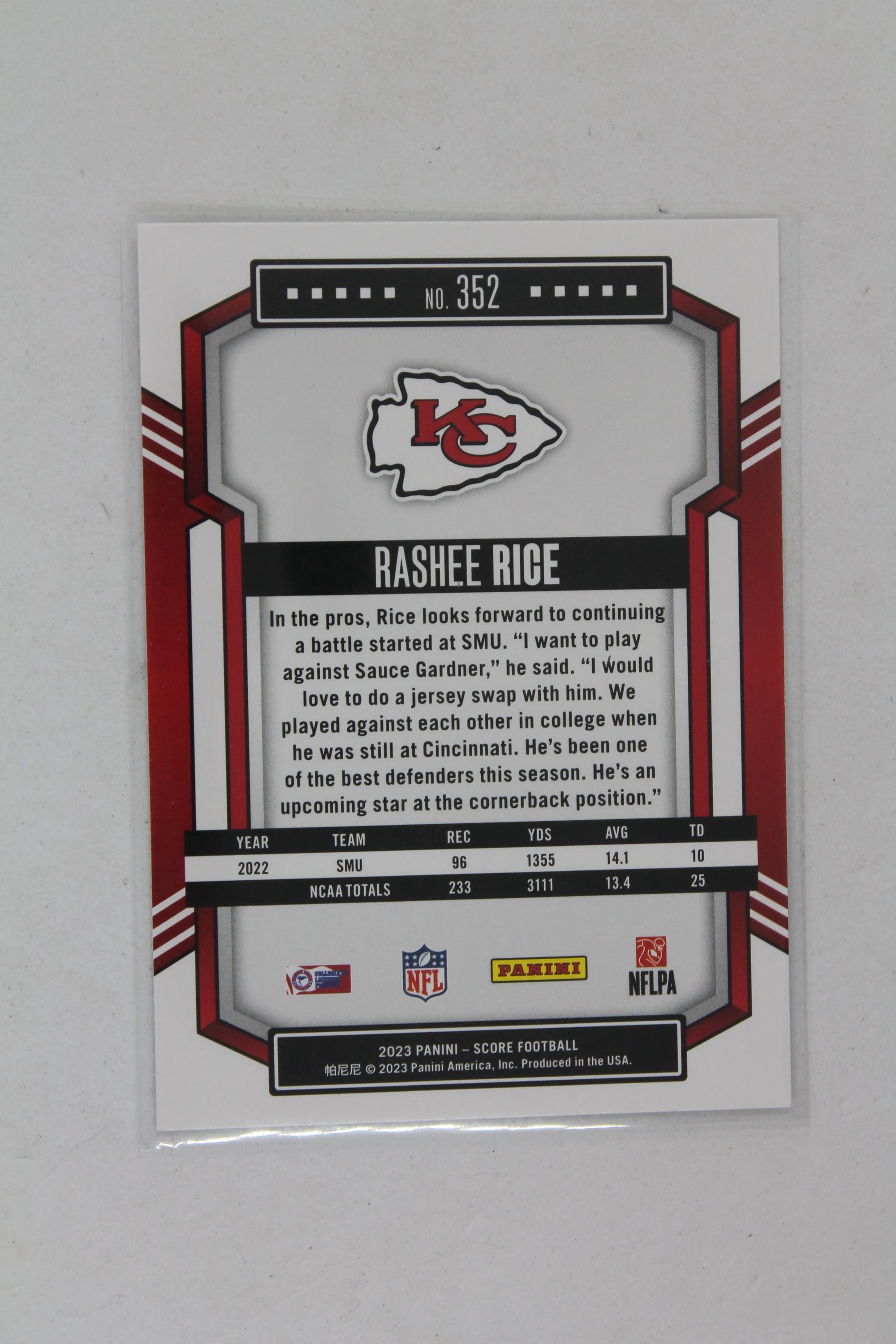 Rashee Rice 2023 Score Rookies Rookie Card