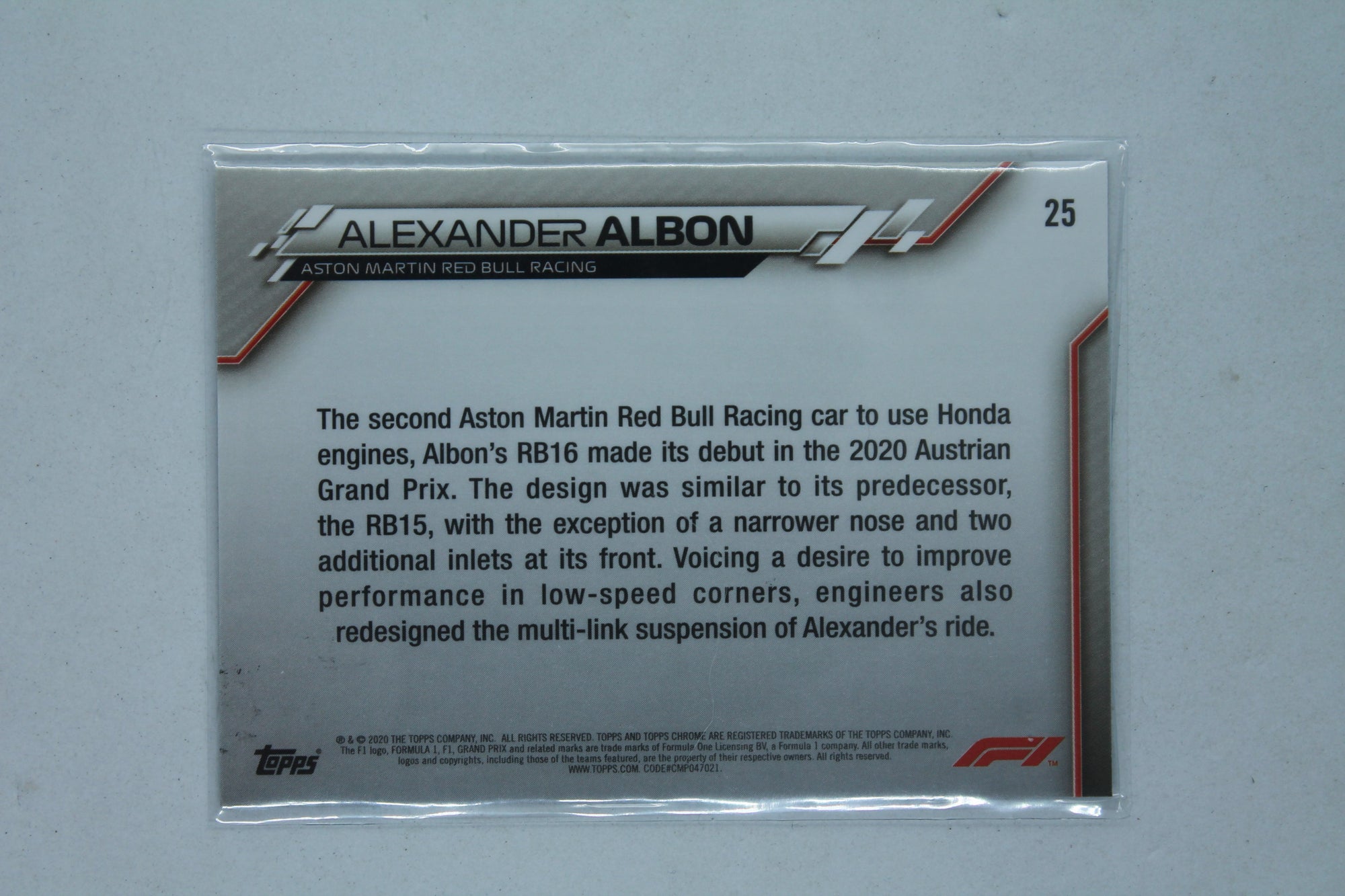 Alexander Albon 2020 Topps Chrome Sapphire Edition Formula 1 - F1 Cars - Rookie Card