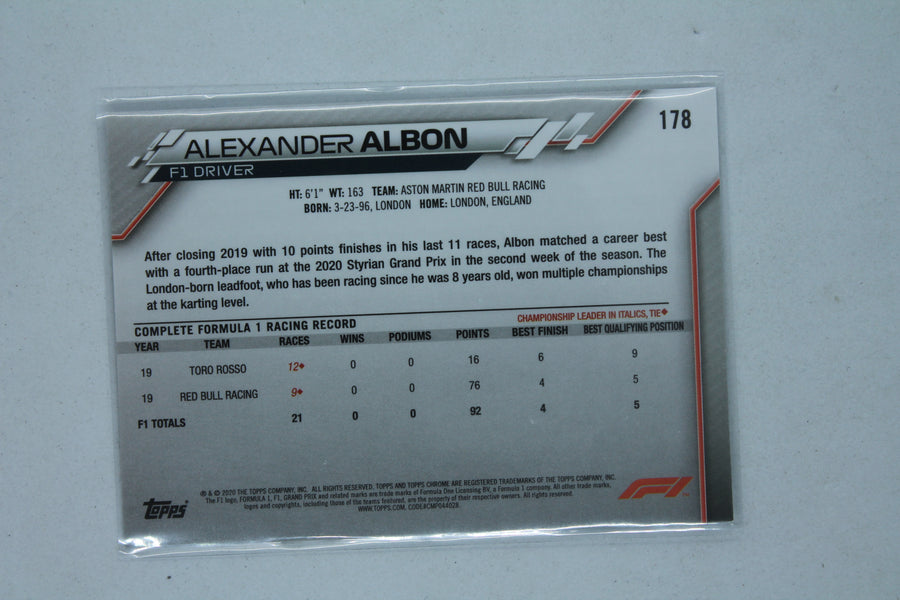 Alexander Albon 2020 Topps Chrome Formula 1 - F1 Racers - Rookie Card