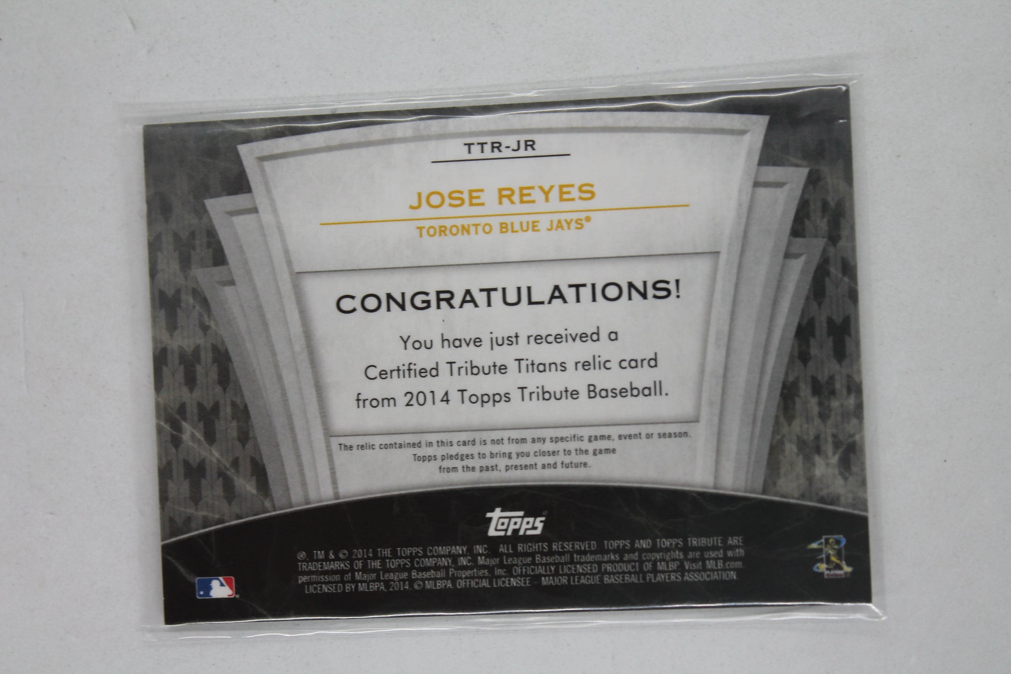 Jose Reyes 2014 Topps Tribute - Titans Relics Bat Card -#TTR-JR  #84/99