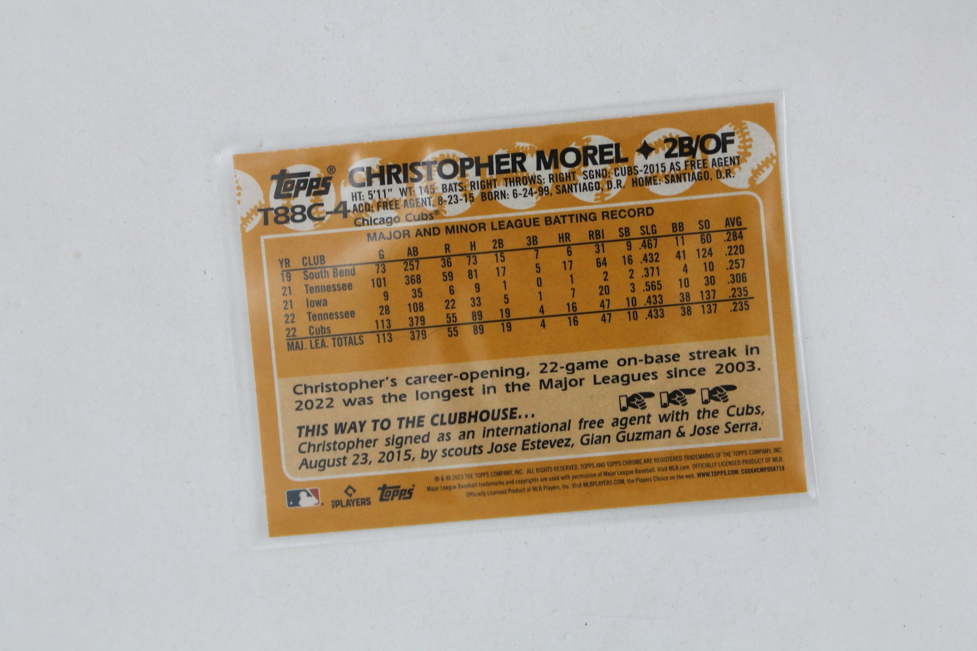 Christopher Morel 2023 Topps Series 1 - 1988 Topps Chrome Silver Pack #T88C-4 Rookie Year