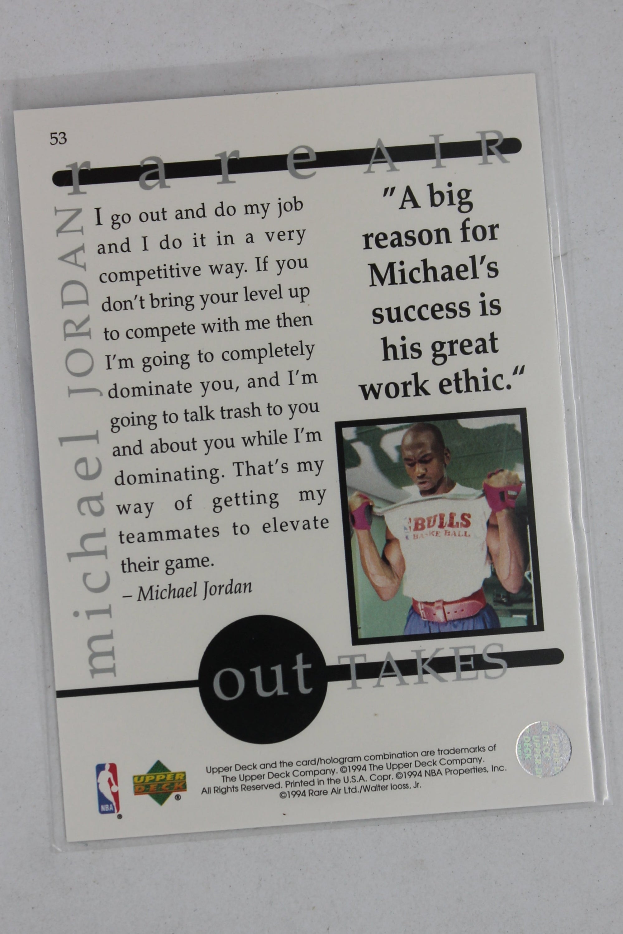 Michael Jordan 1994 Upper Deck Michael Jordan Rare Air Tribute Set - Factory Set [Base] #53 Outtakes