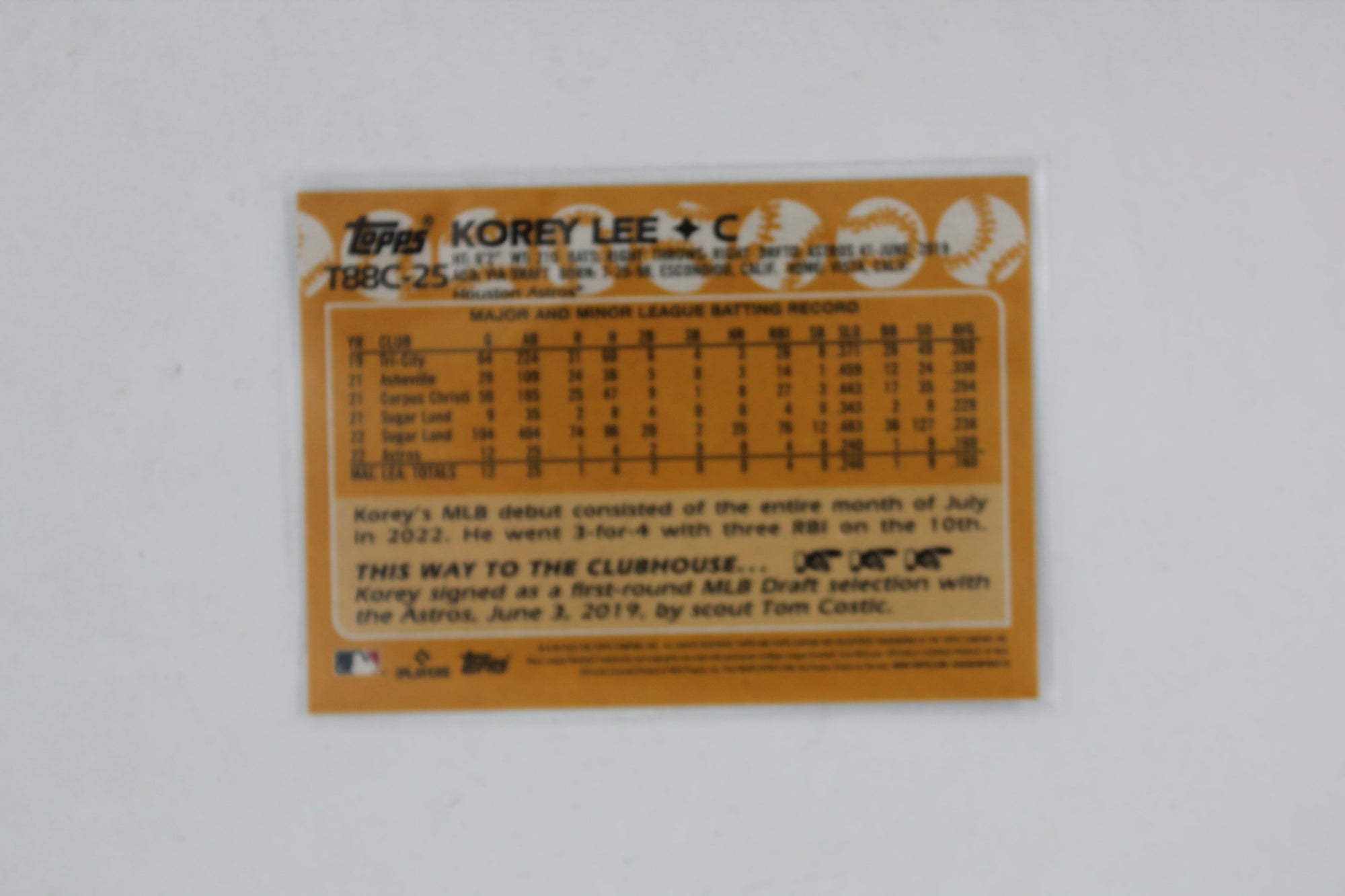 Korey Lee 2023 Topps Series 1 - 1988 Topps Chrome Silver Pack #T88C-25 Rookie Year