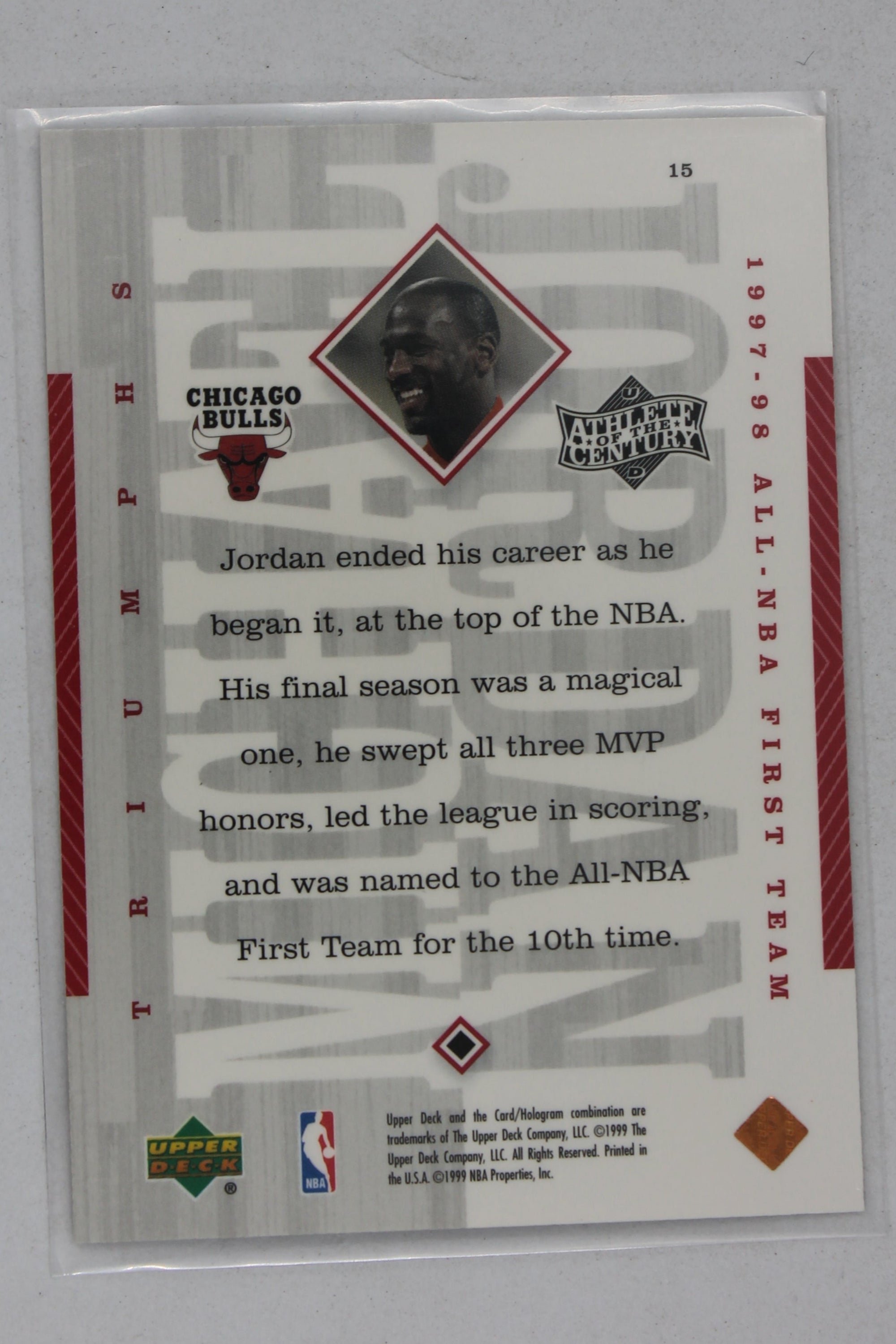 Michael Jordan  1999 Upper Deck Michael Jordan Athlete of the Century - [Base] #15