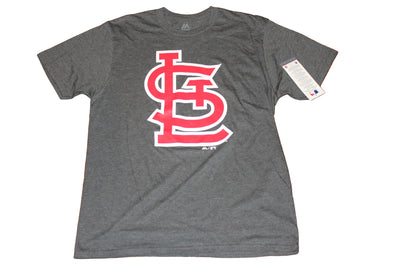 MLB St. Louis Cardinals Majestic Men's Logo Tee  - Grey