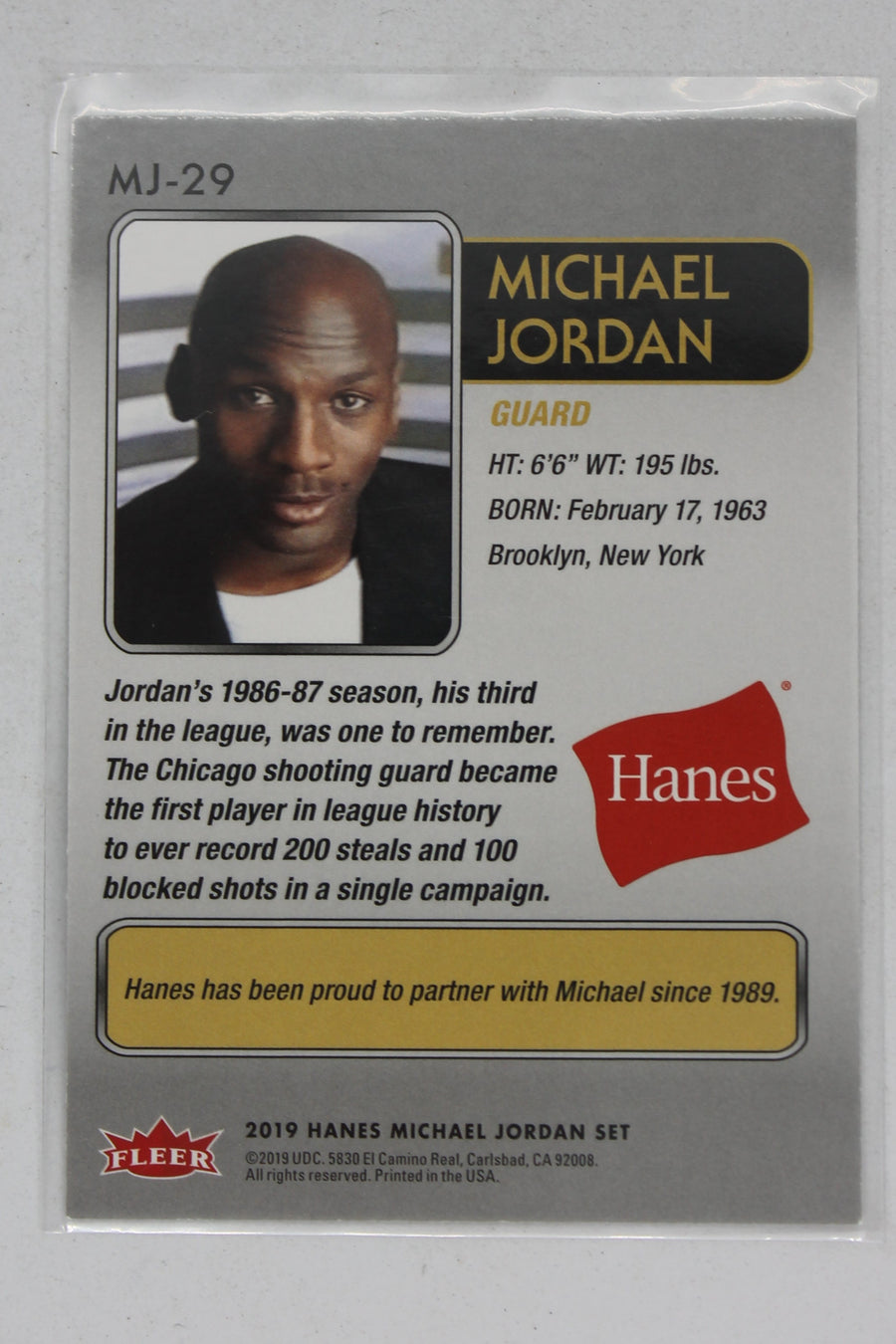 Michael Jordan 2019 Fleer Hanes Michael Jordan - MJ-29