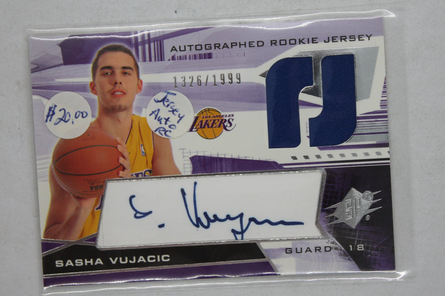 Sasha Vujacic 2004-05 SPx - [Base] #120 Autographed Rookie Jersey -  Rookie Card #1326/1999
