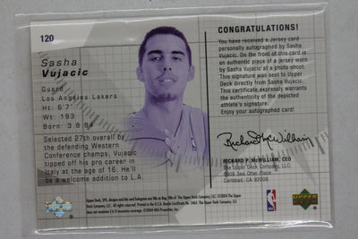 Sasha Vujacic 2004-05 SPx - [Base] #120 Autographed Rookie Jersey -  Rookie Card #1326/1999