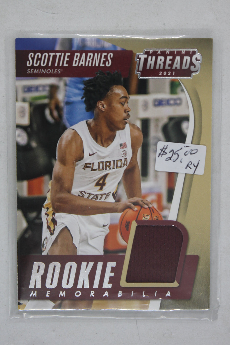 Scottie Barnes 2021-22 Panini Chronicles Draft Picks - Threads Rookie Memorabilia - #TRM-SB Rookie Year
